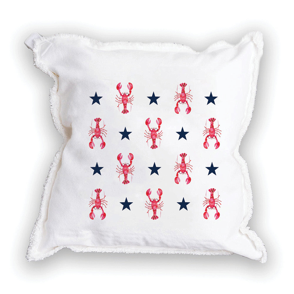 Patriotic Lobsters Square Pillow