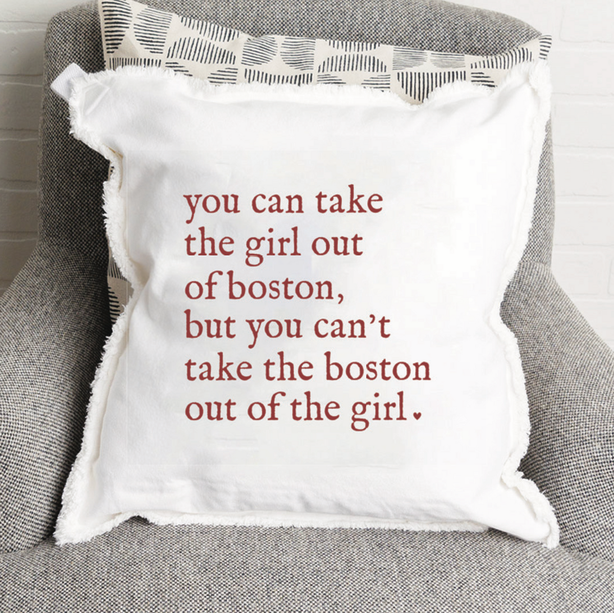 Can't Take The Girl Out Of Boston Square Pillow