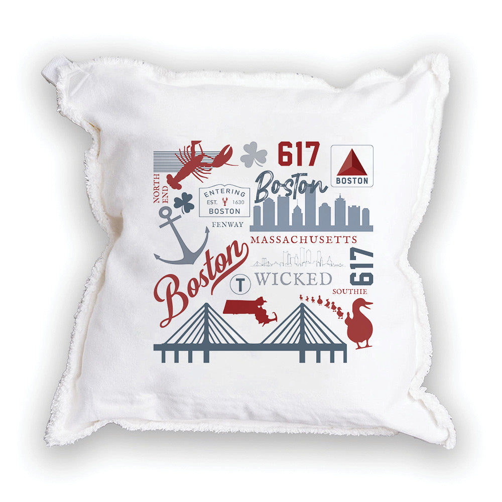 Boston All Things Square Pillow