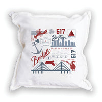 Boston All Things Square Pillow