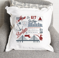 Boston All Things Square Pillow
