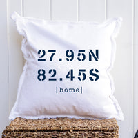 Your Home Coordinates Square Pillow