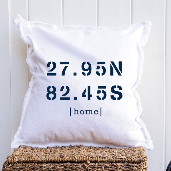 Your Home Coordinates Square Pillow