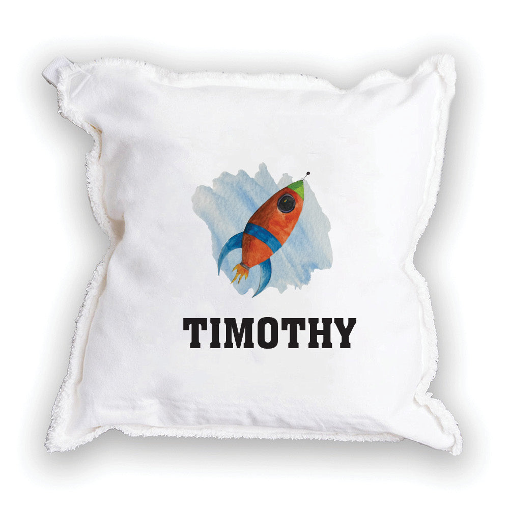 Rocket Personalized Square Pillow