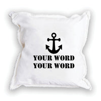 Anchor Two Line Text Personalized Square Pillow