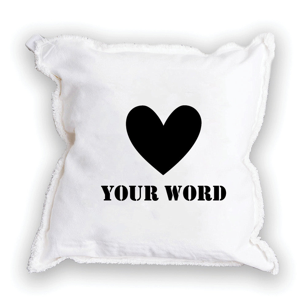 Heart One Line Text Personalized Square Pillow