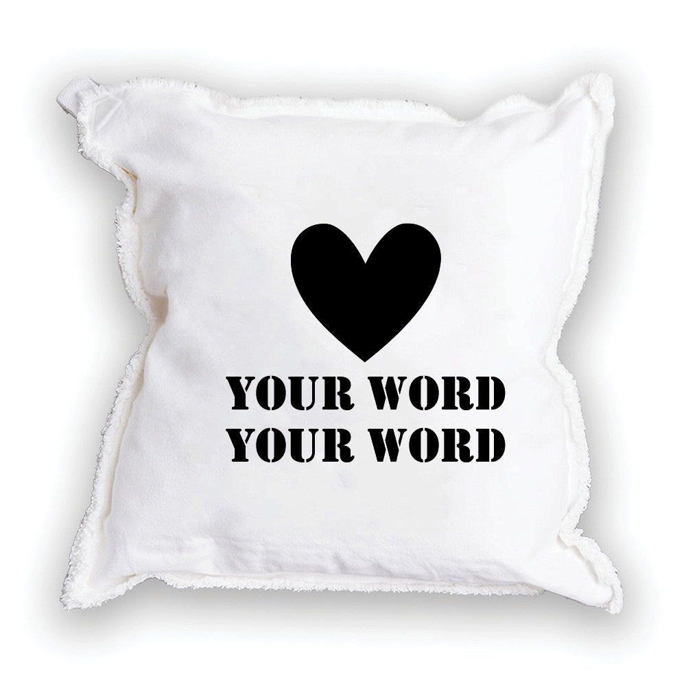 Heart Two Line Text Personalized Square Pillow