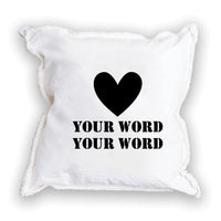 Heart Two Line Text Personalized Square Pillow