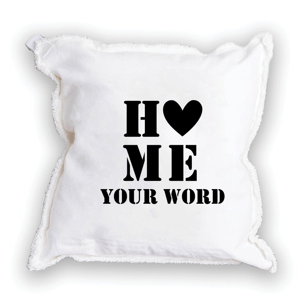 Home Heart One Line Text Personalized Square Pillow