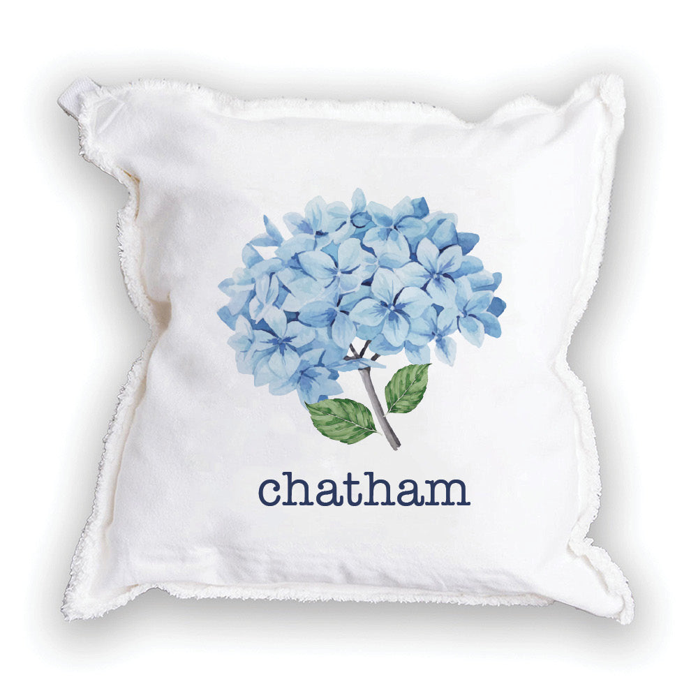 Blooming Hydrangea Personalized Square Pillow