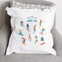 Snow Sport Harmony Personalized Square Pillow