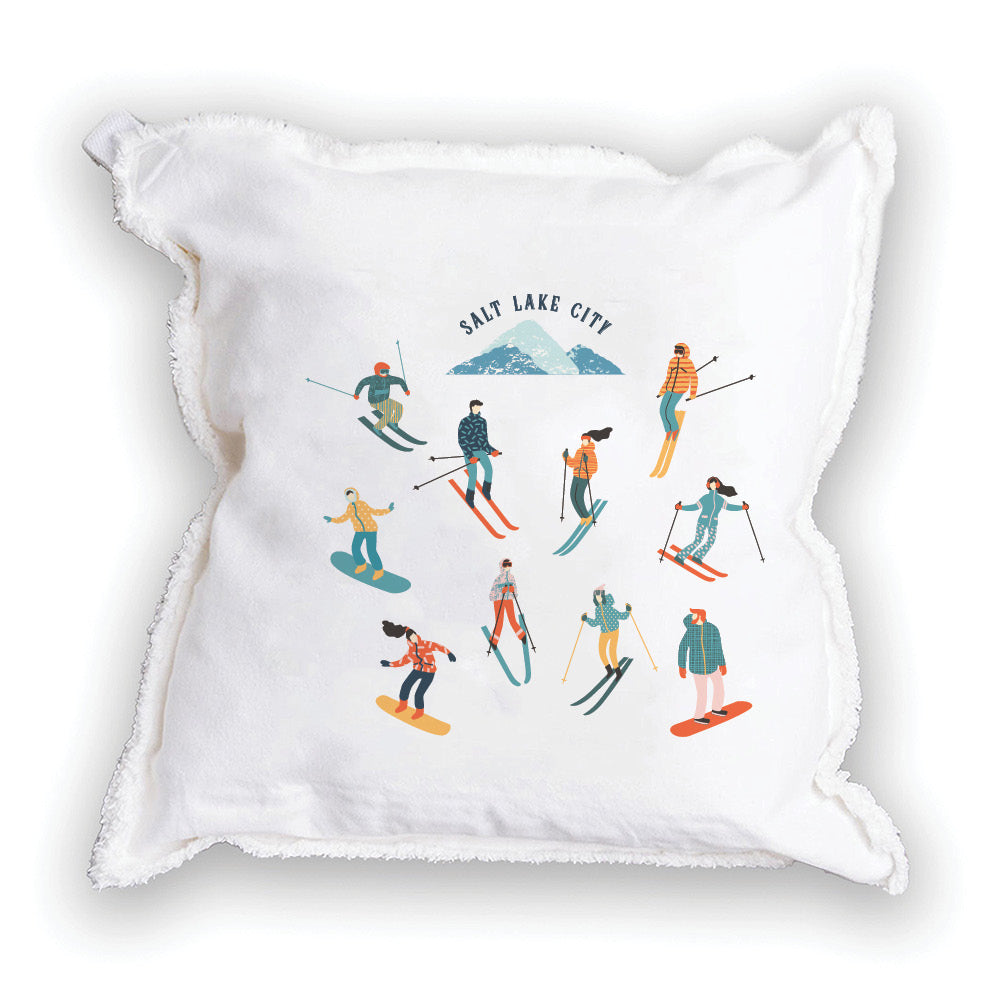 Snow Sport Harmony Personalized Square Pillow