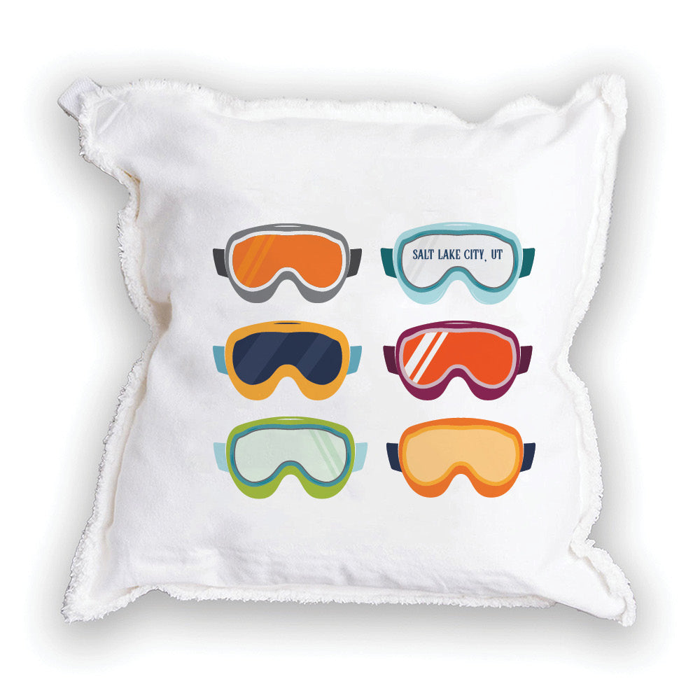 Ski Goggles Personalized Square Pillow