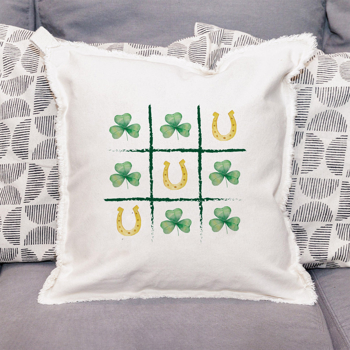 Lucky Tic Tac Toe  Throw Pillow