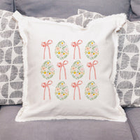 Vintage Easter Eggs Bows Throw Pillow