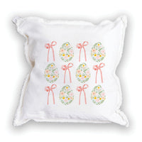 Vintage Easter Eggs Bows Throw Pillow