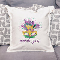 Mardi Gras Mask Throw Pillow