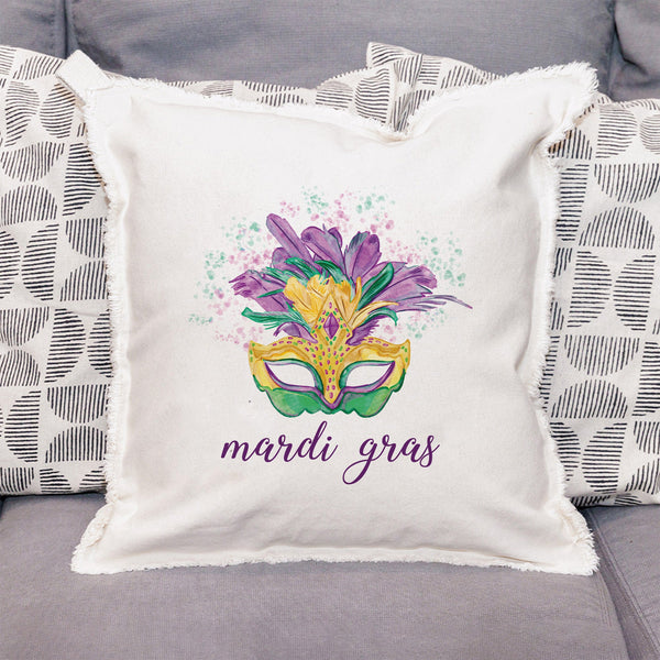 Mardi Gras Mask Throw Pillow