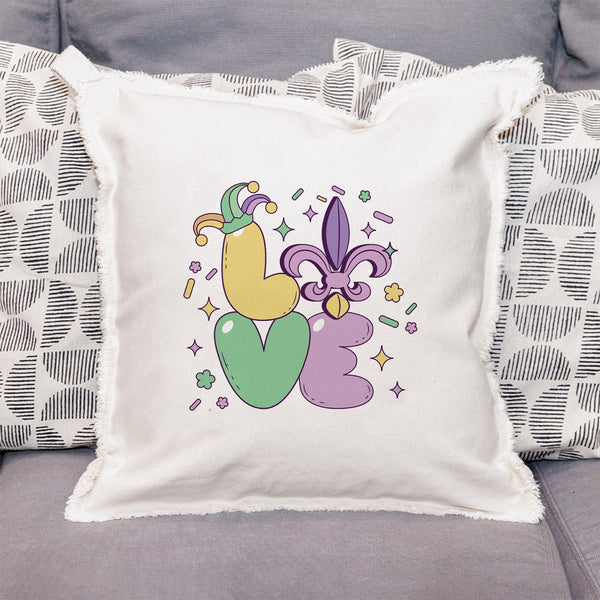 Mardi Gras Love Throw Pillow