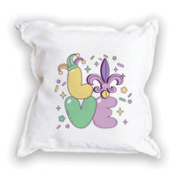 Mardi Gras Love Throw Pillow