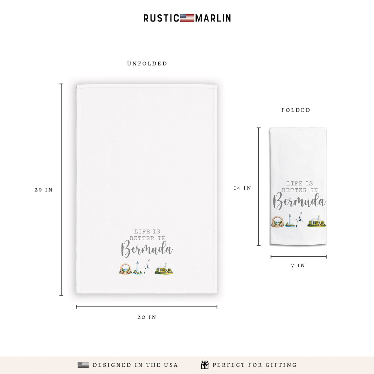 Life Is Better In Bermuda Tea Towel