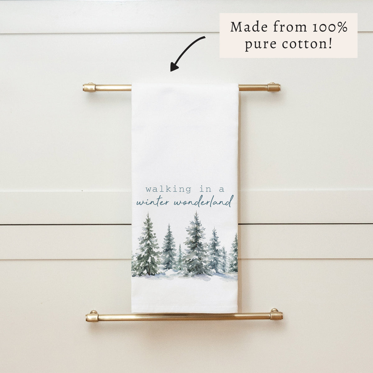 Walking in a Winter Wonderland Tea Towel