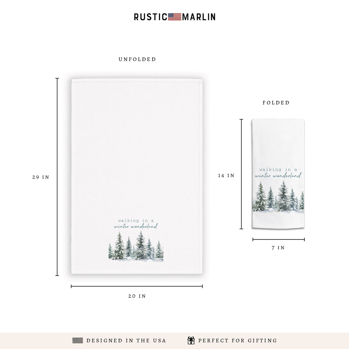 Walking in a Winter Wonderland Tea Towel