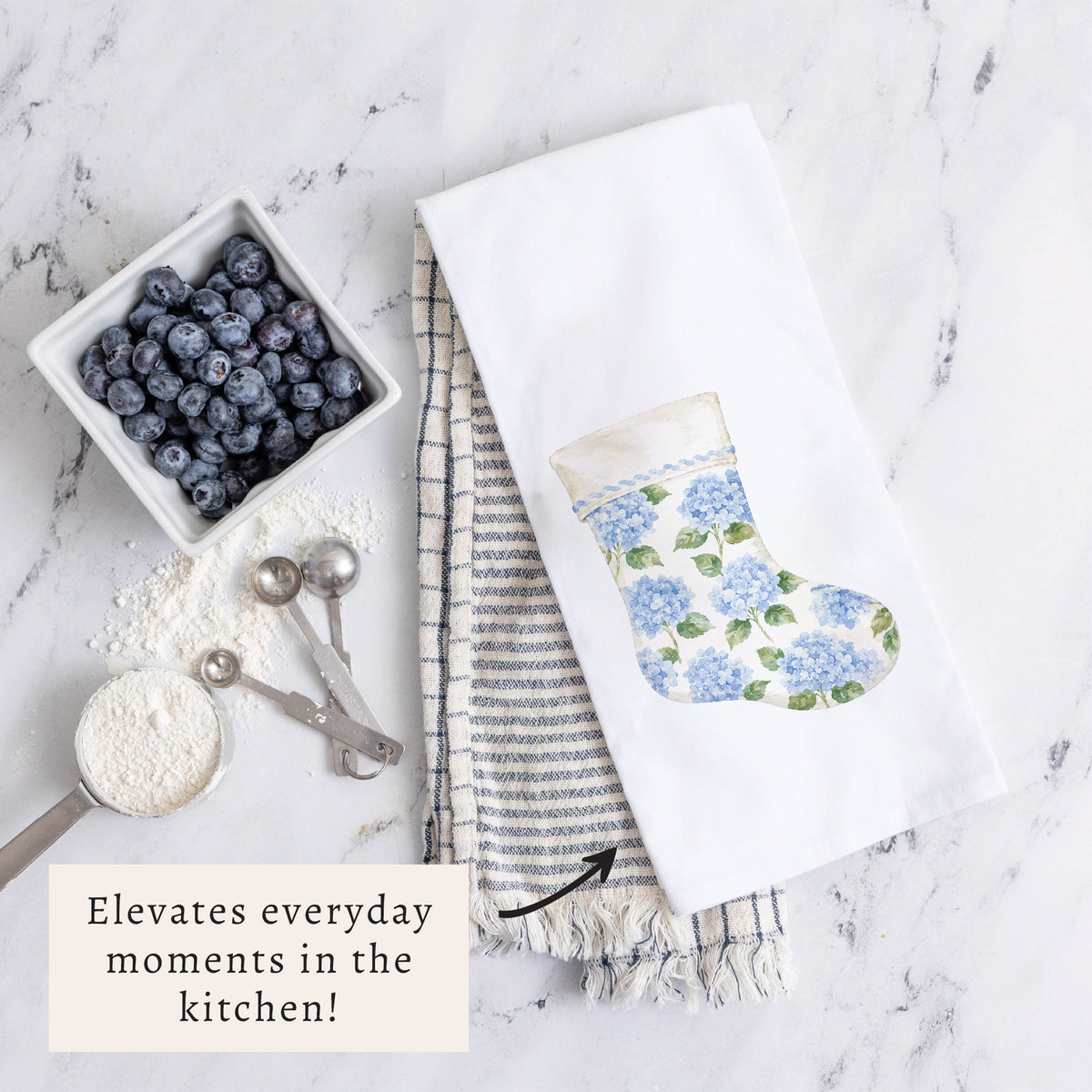 Hydrangea Stocking Tea Towel