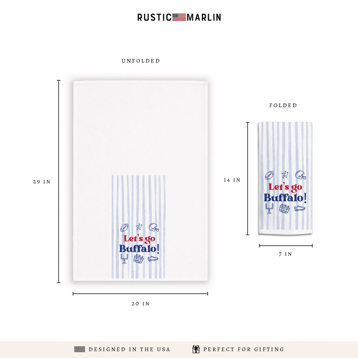 Let’s Go Bills Icons Tea Towel