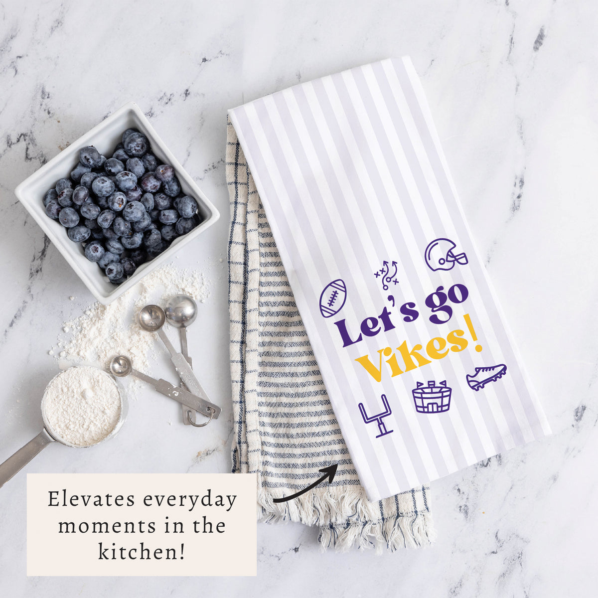 Let’s Go Vikes Icons Tea Towel