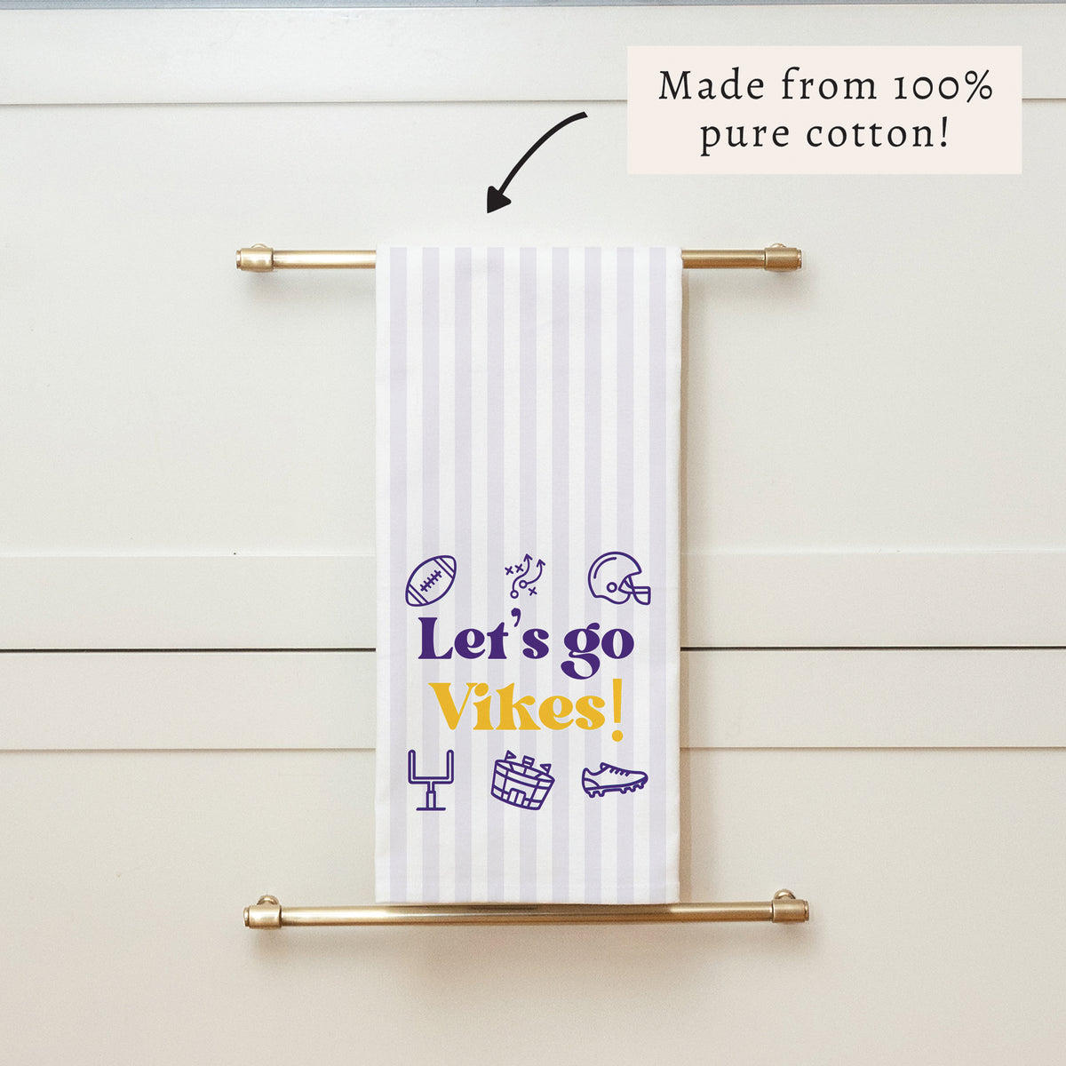 Let’s Go Vikes Icons Tea Towel