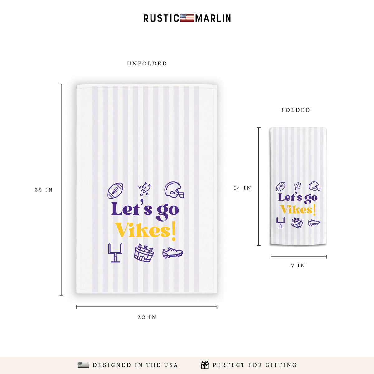 Let’s Go Vikes Icons Tea Towel