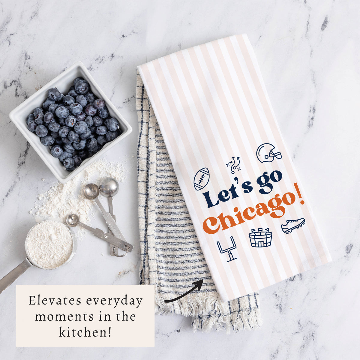 Let’s Go Chicago Icons Tea Towel