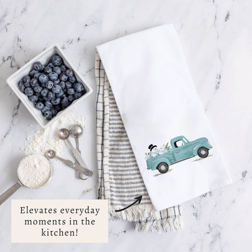 Snowmen Truck Tea Towel