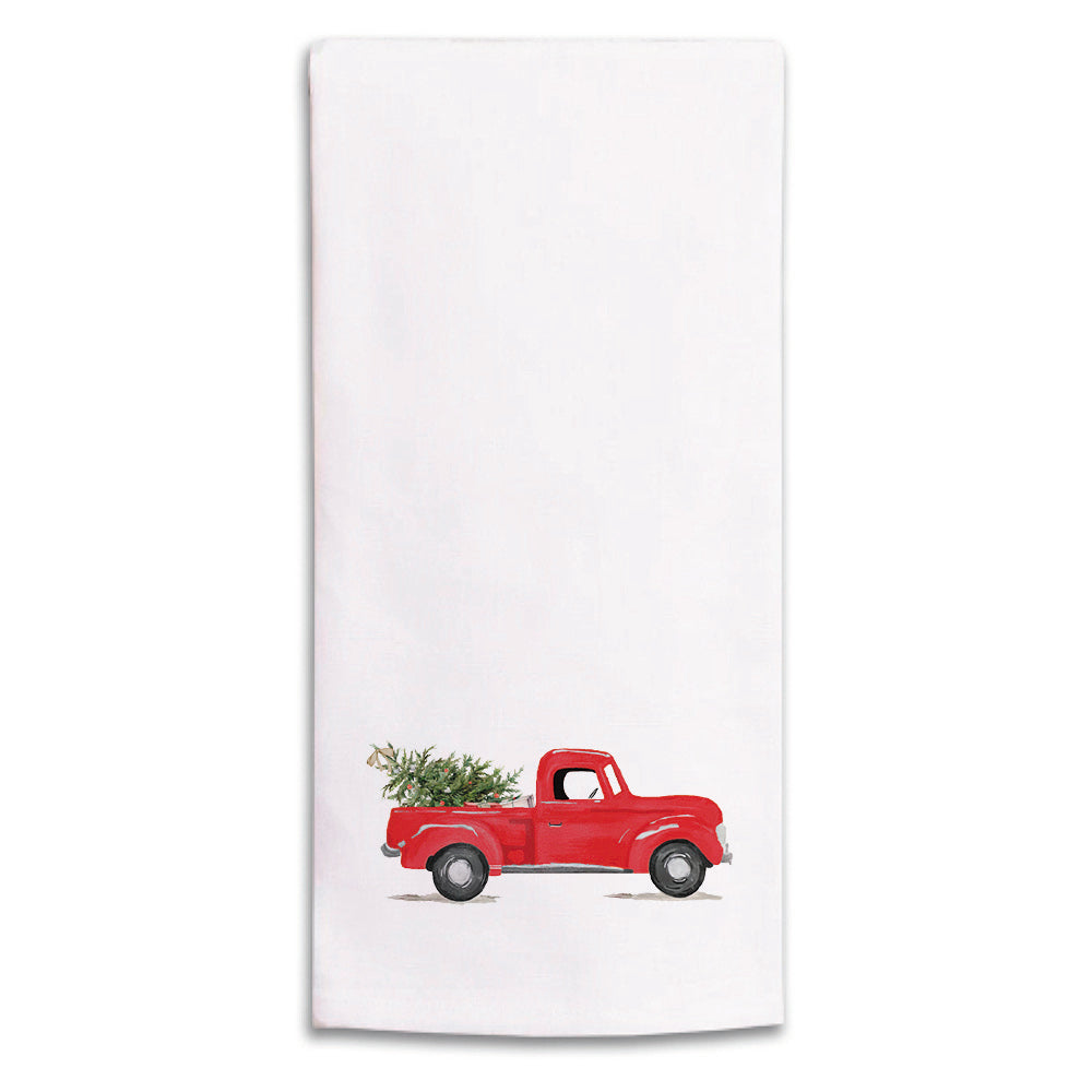 Christmas Tree Truck Tea Towel