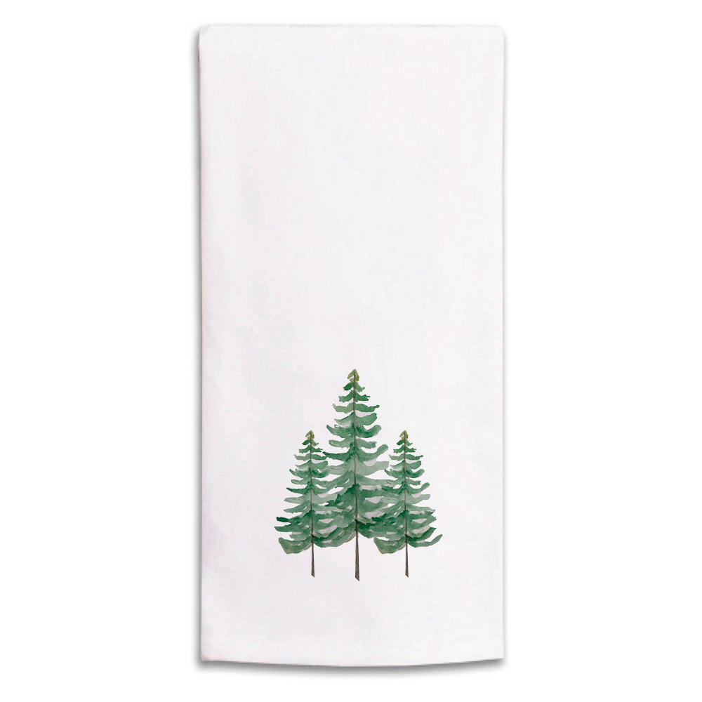 Watercolor Trees Tea Towel