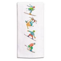 Flying Skiers Tea Towel