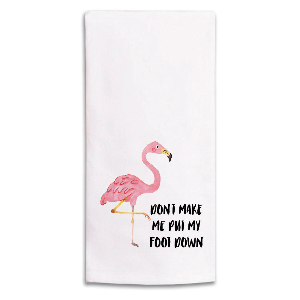 Flamingo Foot Down Tea Towel