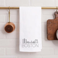 Boston Line Art Skyline Tea Towel