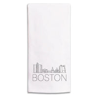 Boston Line Art Skyline Tea Towel