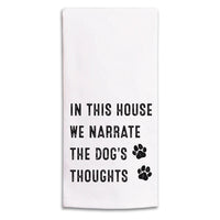 Dogs Thoughts Tea Towel