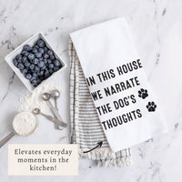 Dogs Thoughts Tea Towel