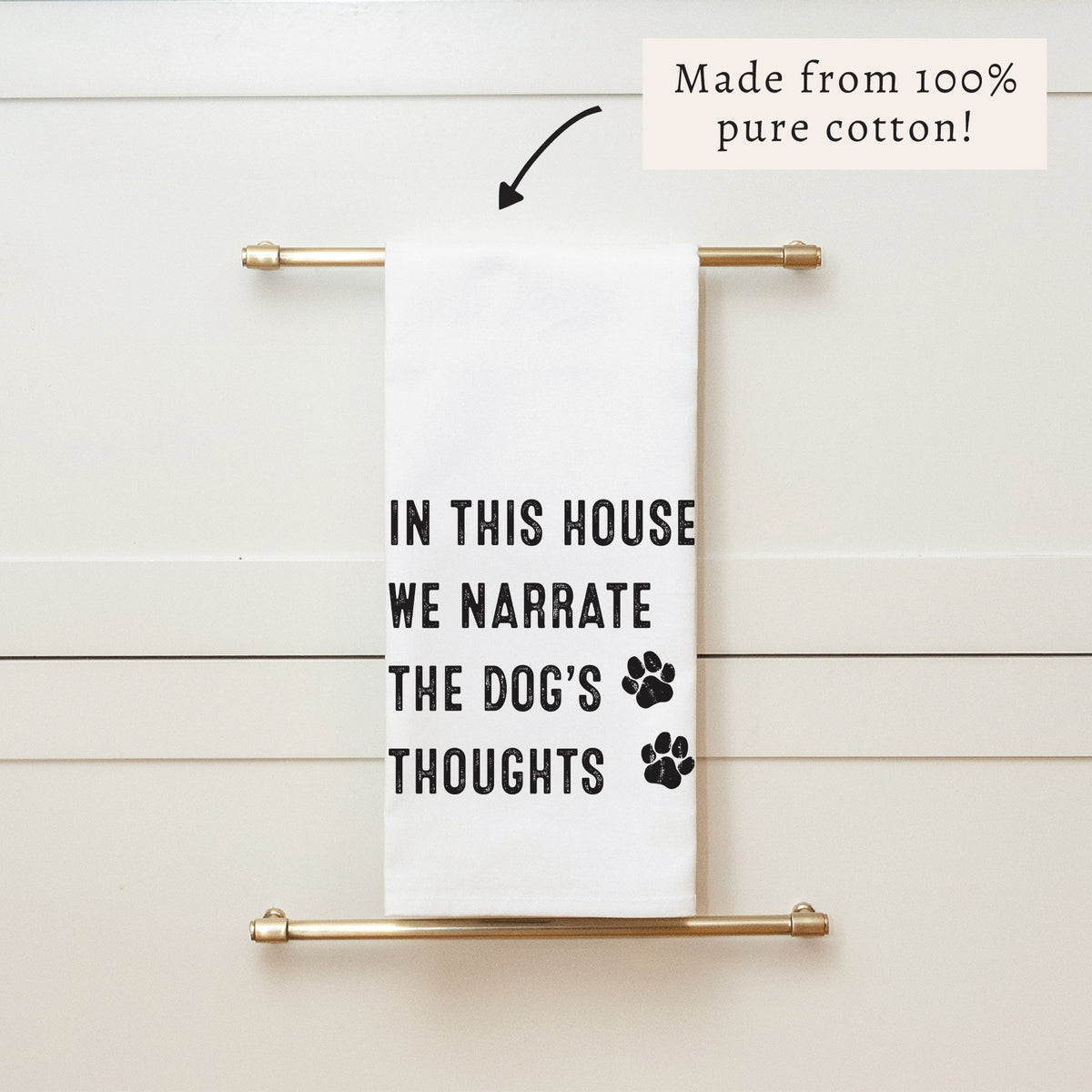 Dogs Thoughts Tea Towel