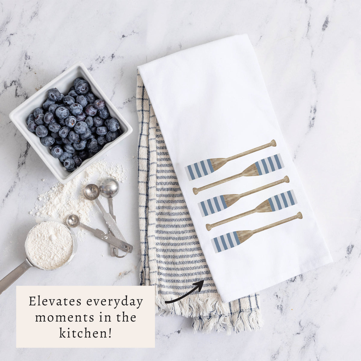 Striped Oars Tea Towel