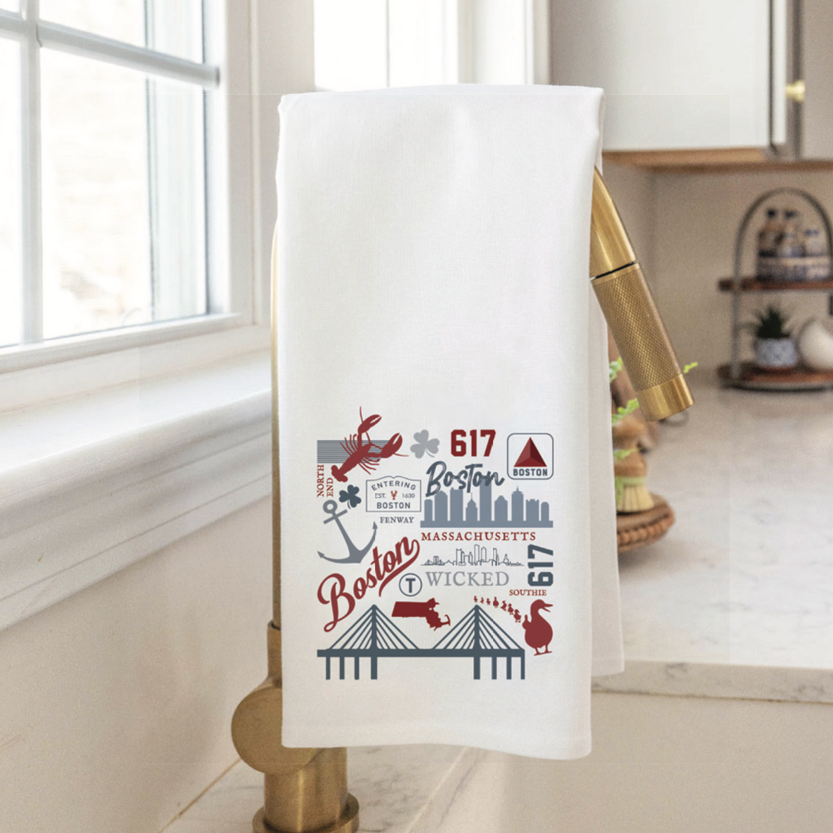 All Things Boston Tea Towel