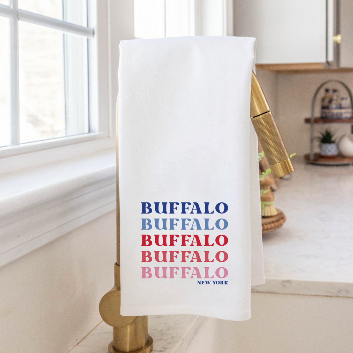 Repeating Buffalo Tea Towel
