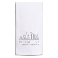 Buffalo Skyline Line Art Tea Towel