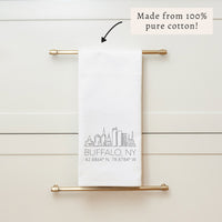 Buffalo Skyline Line Art Tea Towel