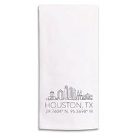Houston Skyline Line Art Tea Towel