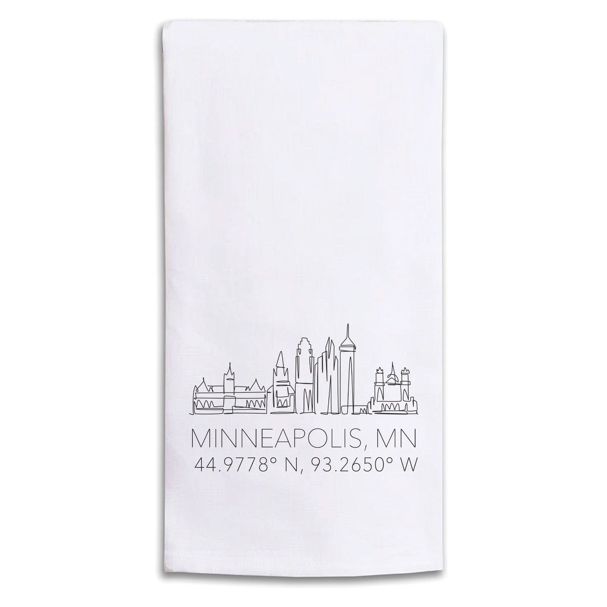 Minneapolis Skyline Line Art Tea Towel